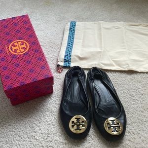 Tory Burch Minnie Travel Ballet Flats with Metal Logo